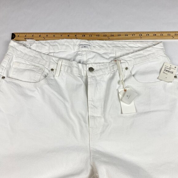 NWT Good American Jeans Women's Size 20 Good '90s Duster Natural Fray White - Picture 12 of 16